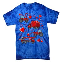 Heart Truck Excavator Forklift Valentines Day Gift Tie-Dye T-Shirt