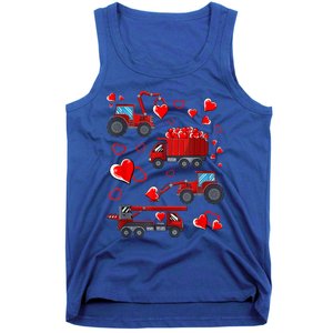 Heart Truck Excavator Forklift Valentines Day Gift Tank Top