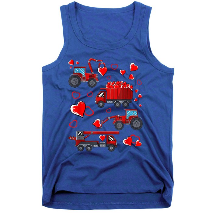 Heart Truck Excavator Forklift Valentines Day Gift Tank Top