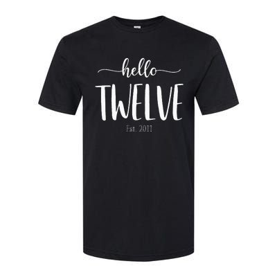 Hello Twelve Est 2011 Cute 12th Birthday Gift For Girls Softstyle® CVC T-Shirt