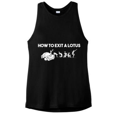 How To Exit A Lotus Racing Car Funny Joke Autocross Drag Gift Ladies PosiCharge Tri-Blend Wicking Tank