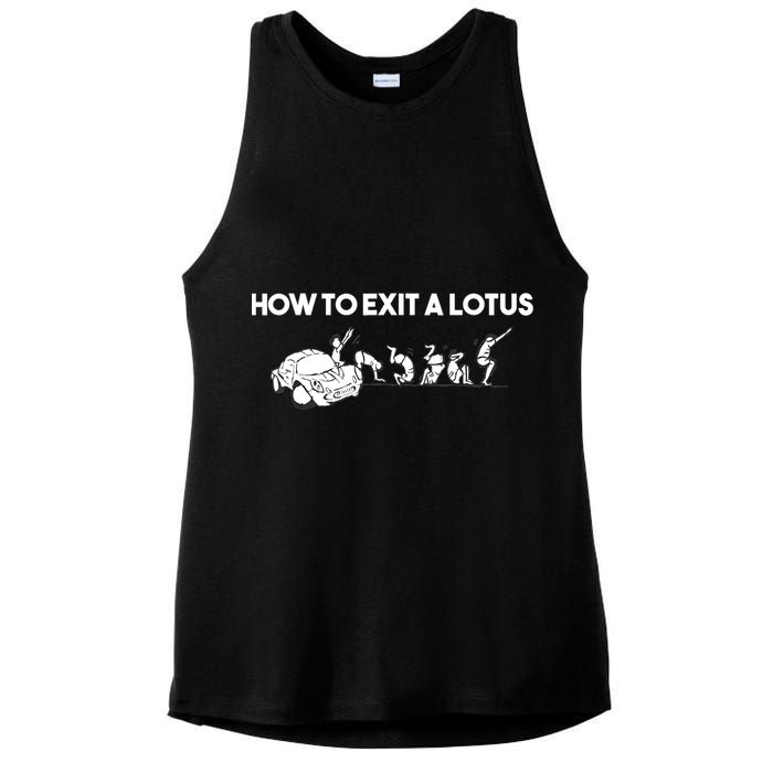 How To Exit A Lotus Racing Car Funny Joke Autocross Drag Gift Ladies PosiCharge Tri-Blend Wicking Tank