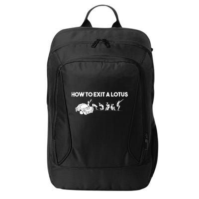 How To Exit A Lotus Racing Car Funny Joke Autocross Drag Gift City Backpack