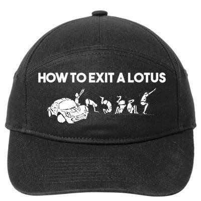 How To Exit A Lotus Racing Car Funny Joke Autocross Drag Gift 7-Panel Snapback Hat