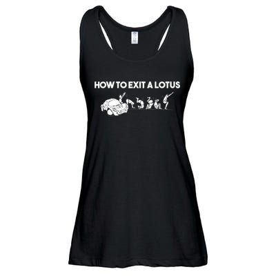 How To Exit A Lotus Racing Car Funny Joke Autocross Drag Gift Ladies Essential Flowy Tank