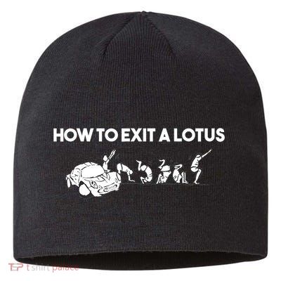 How To Exit A Lotus Racing Car Funny Joke Autocross Drag Gift Sustainable Beanie