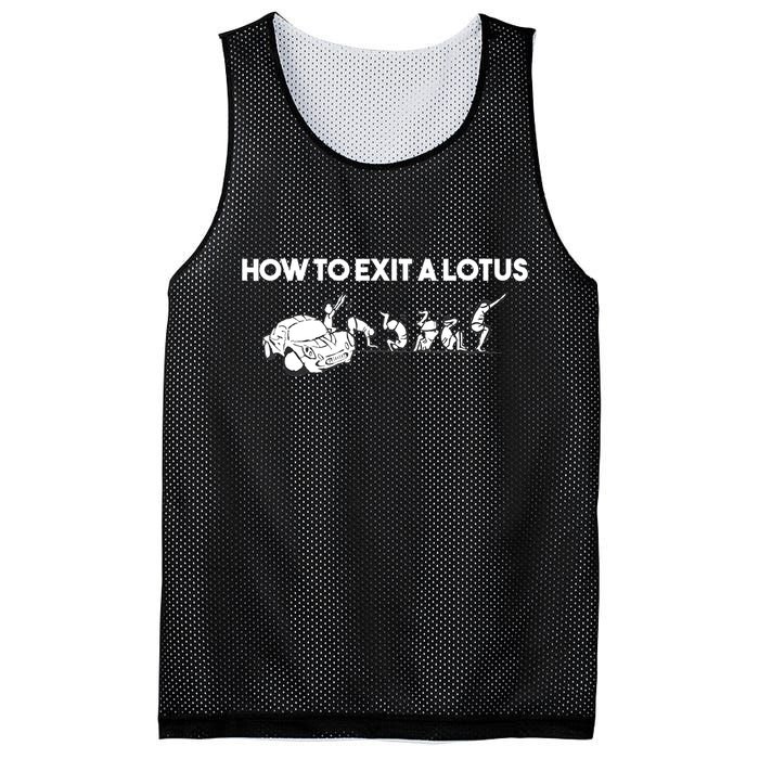 How To Exit A Lotus Racing Car Funny Joke Autocross Drag Gift Mesh Reversible Basketball Jersey Tank