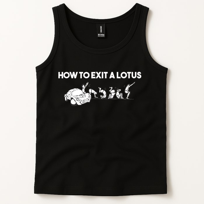 How To Exit A Lotus Racing Car Funny Joke Autocross Drag Gift Tank Top