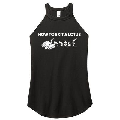 How To Exit A Lotus Racing Car Funny Joke Autocross Drag Gift Women's Perfect Tri Rocker Tank