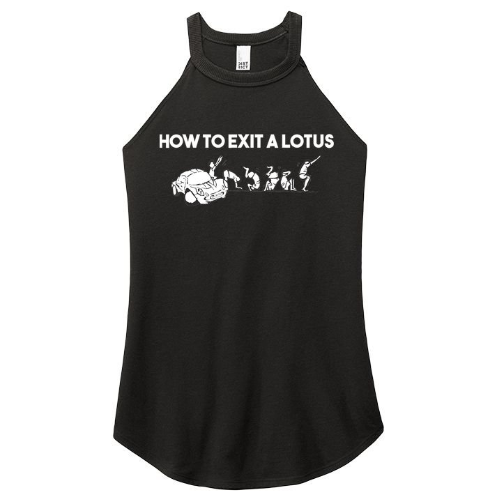 How To Exit A Lotus Racing Car Funny Joke Autocross Drag Gift Women's Perfect Tri Rocker Tank