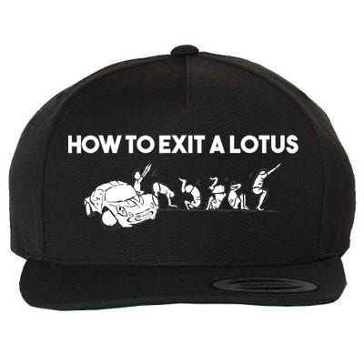 How To Exit A Lotus Racing Car Funny Joke Autocross Drag Gift Wool Snapback Cap