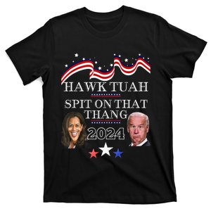 Hawk Tauh Funny Election 2024 Spit On That Thang Biden T-Shirt