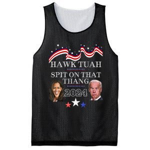 Hawk Tauh Funny Election 2024 Spit On That Thang Biden Mesh Reversible Basketball Jersey Tank