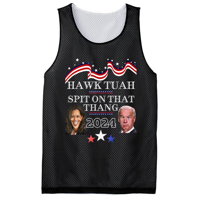 Hawk Tauh Funny Election 2024 Spit On That Thang Biden Mesh Reversible Basketball Jersey Tank