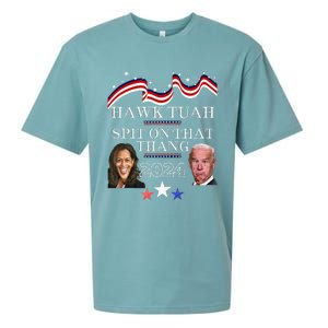 Hawk Tauh Funny Election 2024 Spit On That Thang Biden Sueded Cloud Jersey T-Shirt