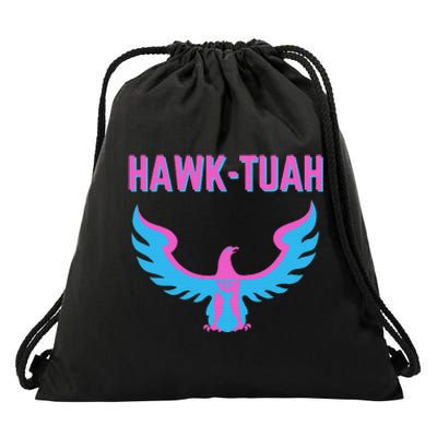 Hawk Tuah Funny Viral Meme Drawstring Bag