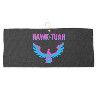 Hawk Tuah Funny Viral Meme Large Microfiber Waffle Golf Towel