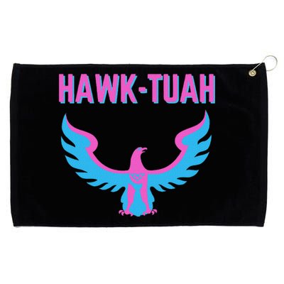 Hawk Tuah Funny Viral Meme Grommeted Golf Towel