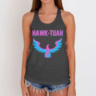 Hawk Tuah Funny Viral Meme Women's Knotted Racerback Tank