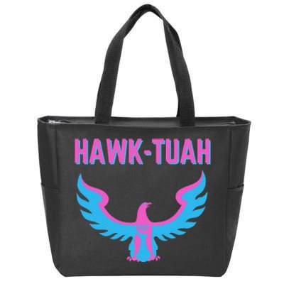 Hawk Tuah Funny Viral Meme Zip Tote Bag