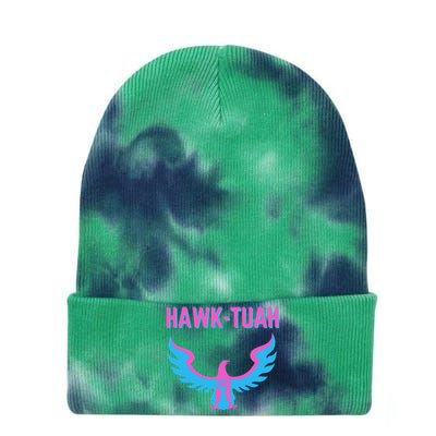 Hawk Tuah Funny Viral Meme Tie Dye 12in Knit Beanie