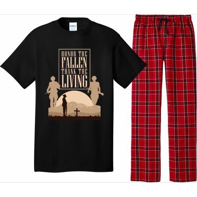 Honor The Fallen Thank The Living Military Pride Gift Pajama Set