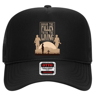 Honor The Fallen Thank The Living Military Pride Gift Trucker Hat