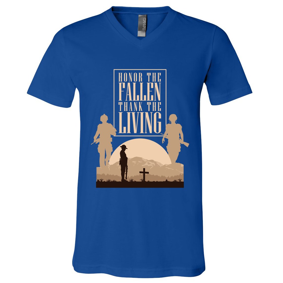 Honor The Fallen Thank The Living Military Pride Gift V-Neck T-Shirt