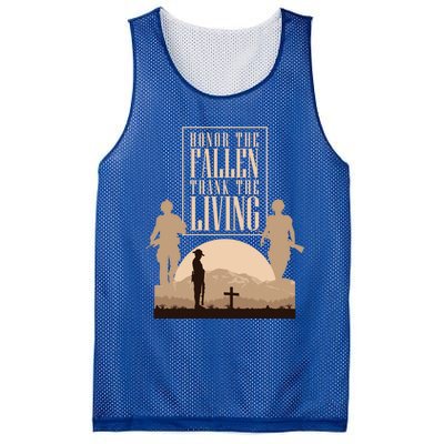 Honor The Fallen Thank The Living Military Pride Gift Mesh Reversible Basketball Jersey Tank