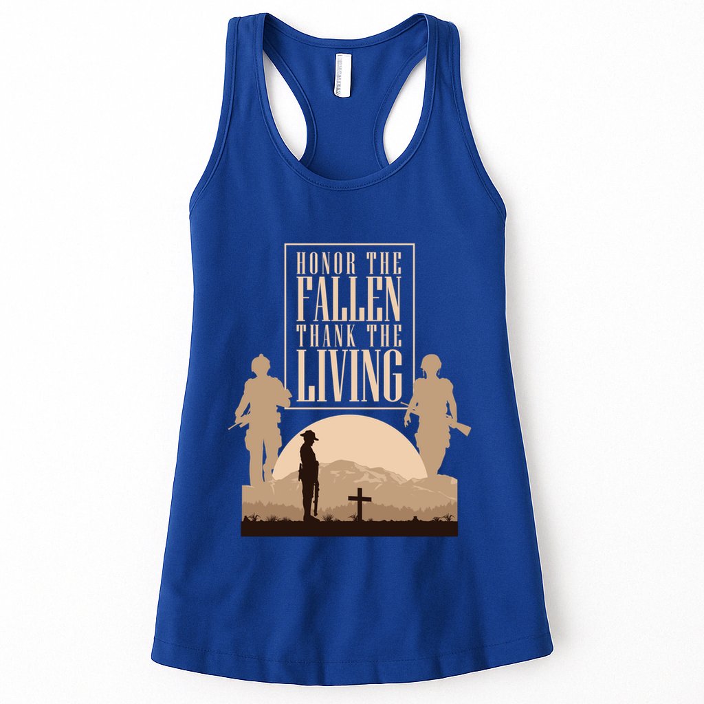 Honor The Fallen Thank The Living Military Pride Gift Womens Tank Top