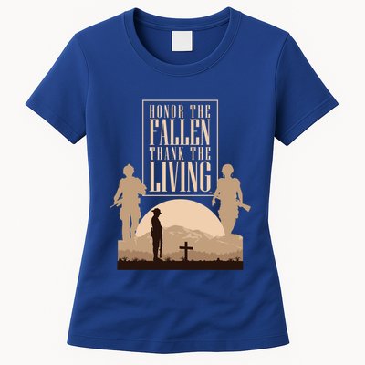 Honor The Fallen Thank The Living Military Pride Gift Womens T-Shirt