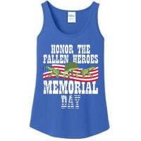 Honor The Fallen Heroes Memorial Day Us Flag Gift Ladies Essential Tank