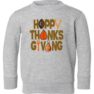 Happy Thanksgiving Football Autumn Holiday Toddler Sweatshirt