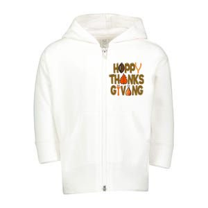 Happy Thanksgiving Football Autumn Holiday Toddler Zip Fleece Hoodie