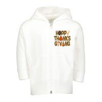 Happy Thanksgiving Football Autumn Holiday Toddler Zip Fleece Hoodie