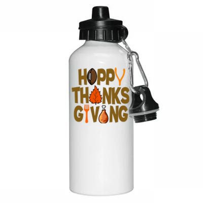 Happy Thanksgiving Football Autumn Holiday Aluminum Water Bottle 