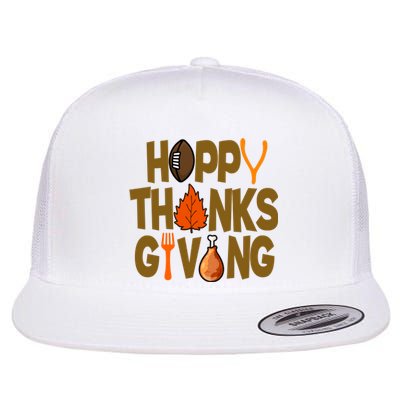 Happy Thanksgiving Football Autumn Holiday Flat Bill Trucker Hat