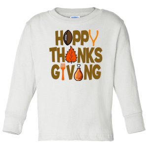 Happy Thanksgiving Football Autumn Holiday Toddler Long Sleeve Shirt