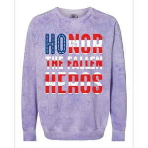 Honor The Fallen Heros Gift Usa American Flag Gift Veterans Day Gift Colorblast Crewneck Sweatshirt