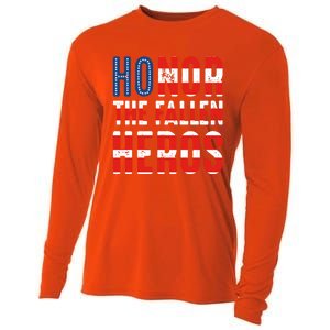 Honor The Fallen Heros Gift Usa American Flag Gift Veterans Day Gift Cooling Performance Long Sleeve Crew