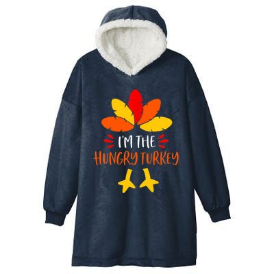 Hungry Turkey Family Shirts Matching Thanksgiving Pajamas Hooded Wearable Blanket