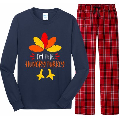 Hungry Turkey Family Shirts Matching Thanksgiving Pajamas Long Sleeve Pajama Set