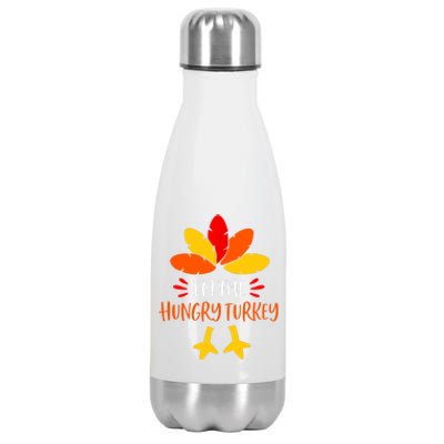 Hungry Turkey Family Shirts Matching Thanksgiving Pajamas Stainless Steel Insulated Water Bottle