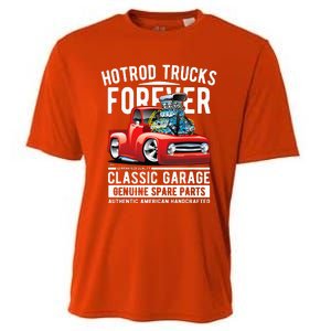 Hotrod Trucks Forever Cartoon Classic Truck Design Cooling Performance Crew T-Shirt