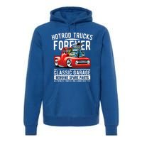 Hotrod Trucks Forever Cartoon Classic Truck Design Premium Hoodie