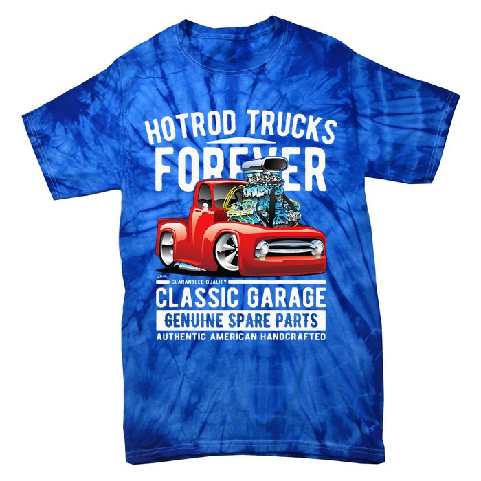 Hotrod Trucks Forever Cartoon Classic Truck Design Tie-Dye T-Shirt