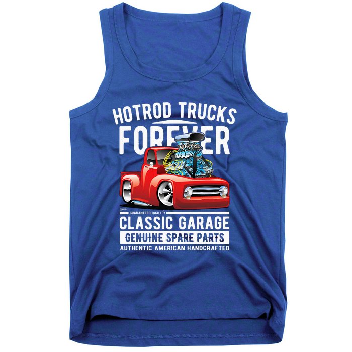 Hotrod Trucks Forever Cartoon Classic Truck Design Tank Top