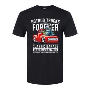 Hotrod Trucks Forever Cartoon Classic Truck Design Softstyle CVC T-Shirt