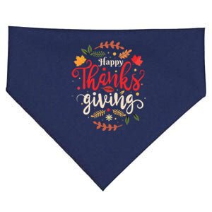 Happy Thanksgiving For Boys Girls Thanksgiving Family USA-Made Doggie Bandana