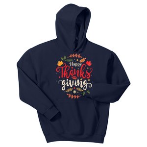 Happy Thanksgiving For Boys Girls Thanksgiving Family Kids Hoodie